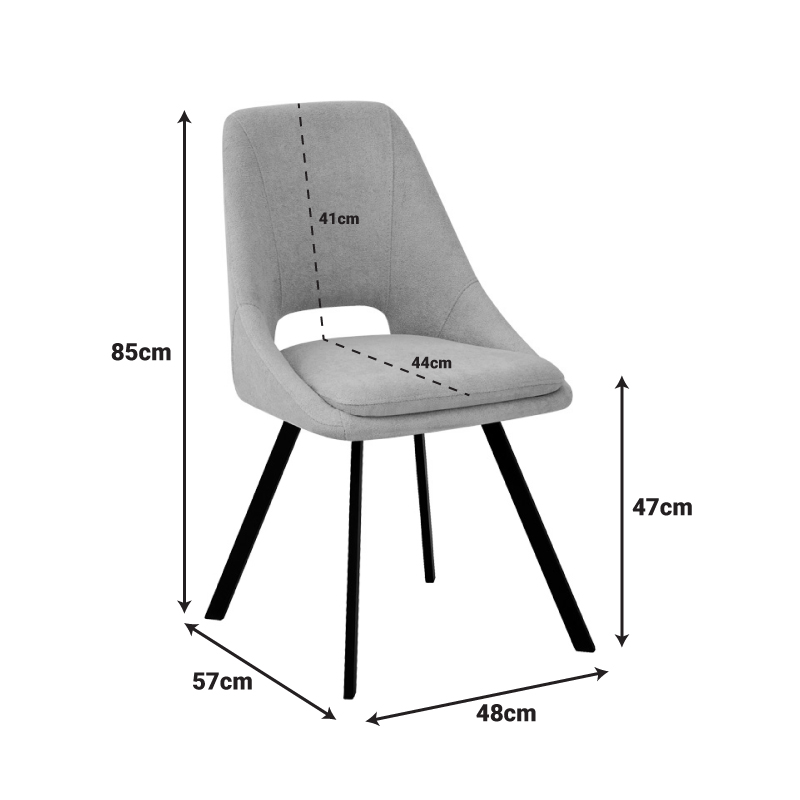 Καρέκλα Initiate pakoworld κίτρινο ύφασμα-πόδι μαύρο μέταλλο 48x57x85εκ 9