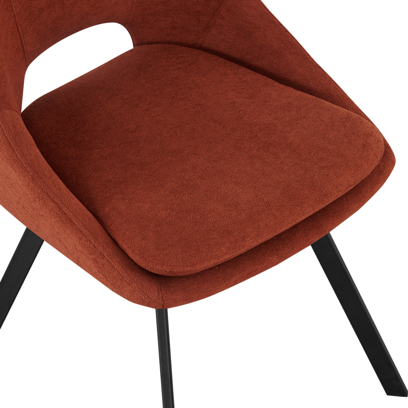 Καρέκλα Initiate pakoworld terracotta ύφασμα-πόδι μαύρο μέταλλο 48x57x85εκ 7