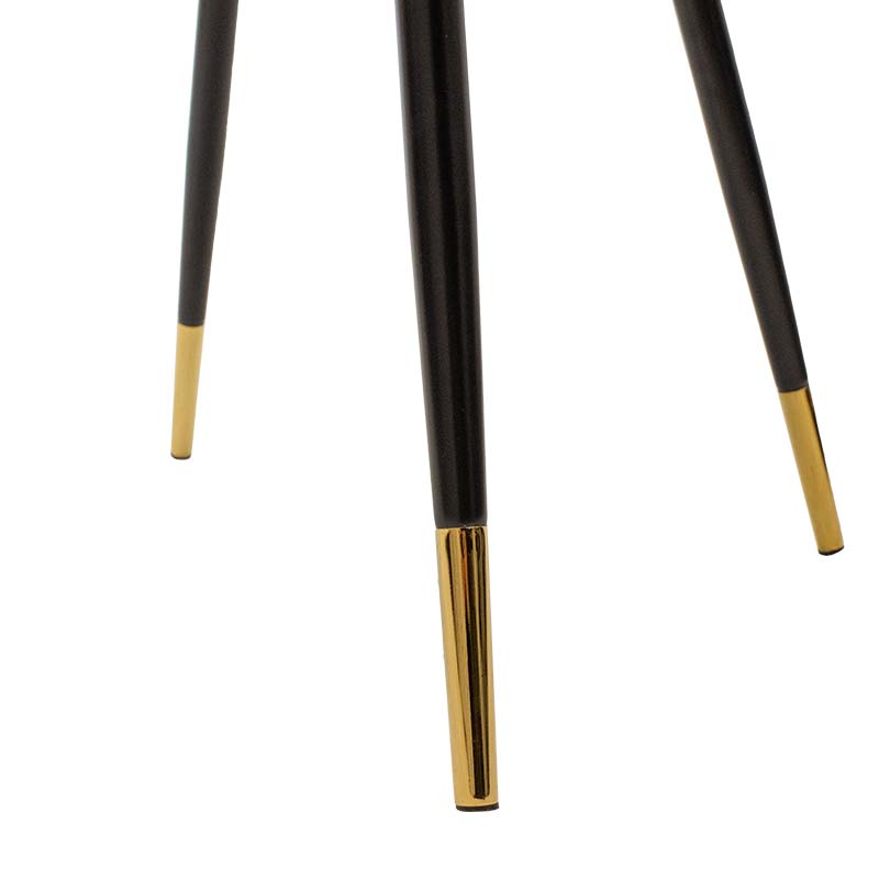 Καρέκλα Giselle pakoworld βελούδο γκρι-μαύρο χρυσό πόδι 8