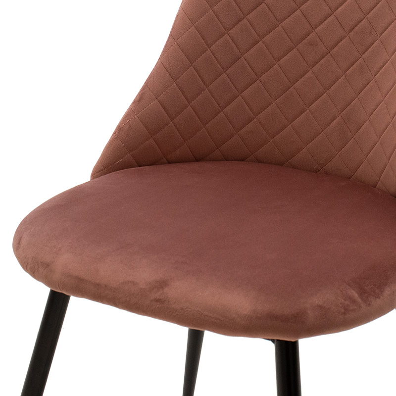 Καρέκλα Giselle pakoworld βελούδο σάπιο μήλο-μαύρο χρυσό πόδι 5