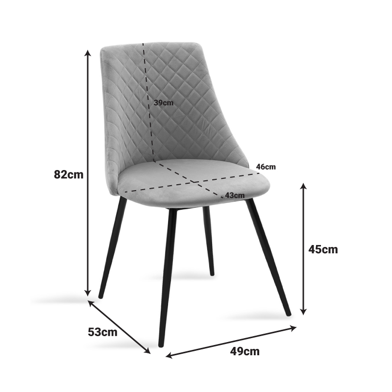 Καρέκλα Giselle pakoworld μπουκλέ ύφασμα σε μαύρη απόχρωση 49x53x82εκ 9