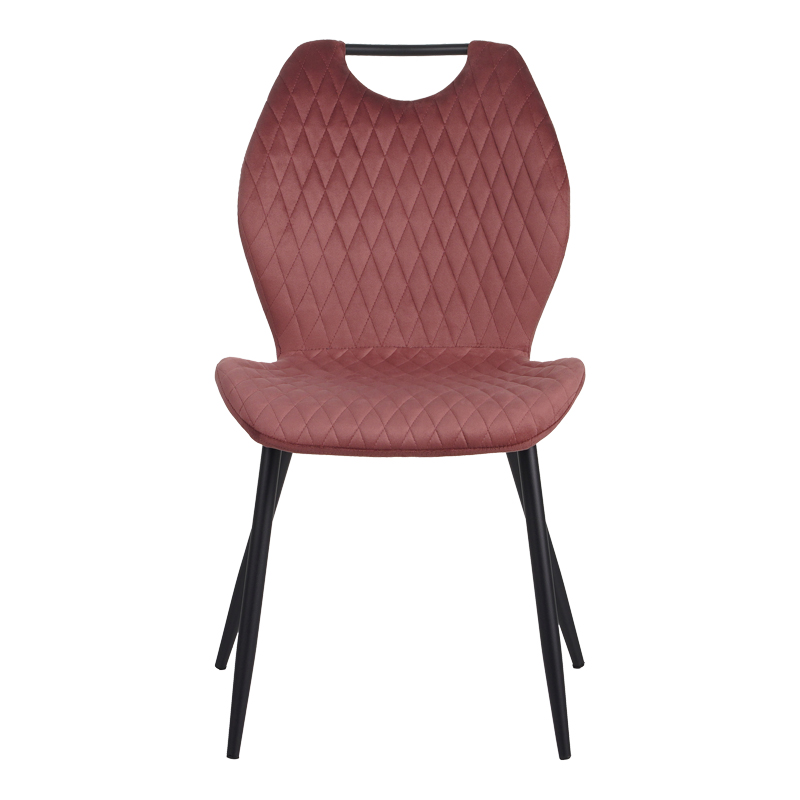 Καρέκλα Bongo pakoworld βελούδο σε σάπιο μήλο απόχρωση με μαύρα μεταλλικά πόδια 56.5x47x84εκ 5