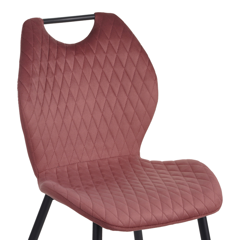 Καρέκλα Bongo pakoworld βελούδο σε σάπιο μήλο απόχρωση με μαύρα μεταλλικά πόδια 56.5x47x84εκ 7