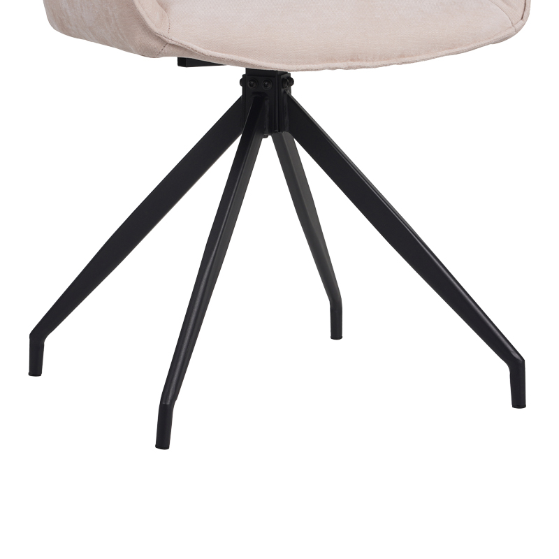Καρέκλα περιστρεφόμενη Kadeira pakoworld ύφασμα μπεζ με μαύρα μεταλλικά πόδια 57.5x51x89 8