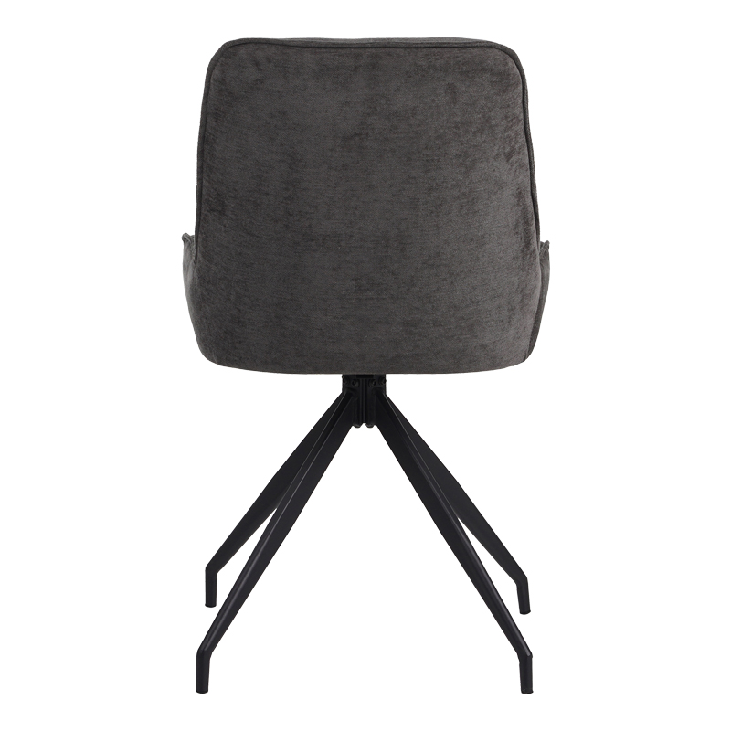 Καρέκλα περιστεφόμενη Kadeira pakoworld ύφασμα σκούρο γκρι- μαύρα μεταλλικά πόδια 57.5x51x89εκ 6