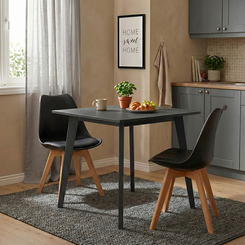 Τραπέζι Benson pakoworld MDF σε rustic grey απόχρωση 80x80x75εκ 2