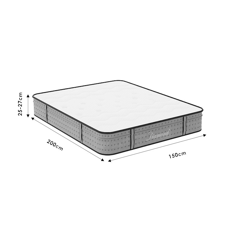 Στρώμα Diamond pakoworld pocket spring+gel memory foam 25-27cm 150x200εκ 6
