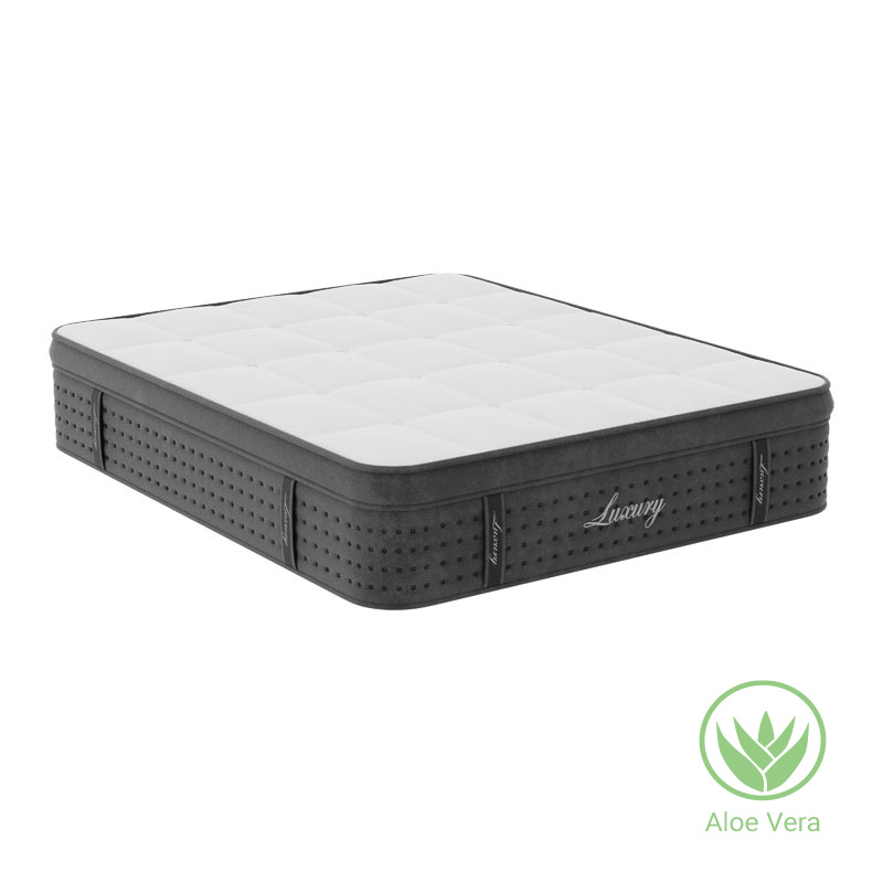 Στρώμα Luxury pakoworld pocket spring+gel memory foam+latex μονής όψης aloe vera 34-36cm 150x200εκ 1