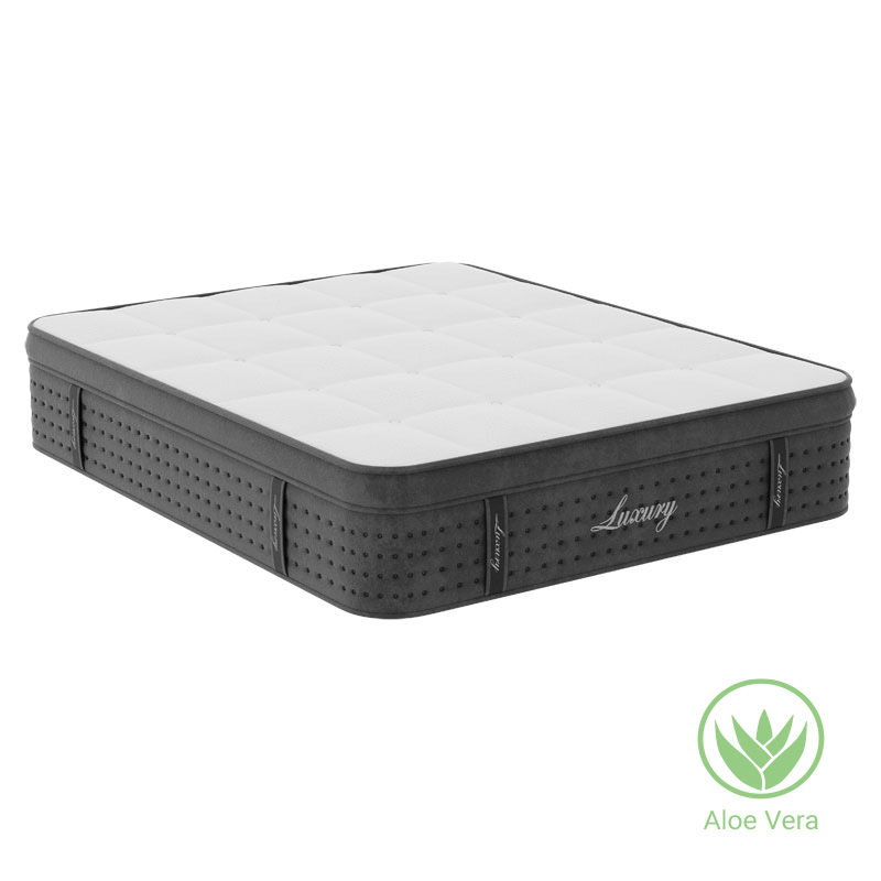 Στρώμα Luxury pakoworld pocket spring+gel memory foam+latex μονής όψης aloe vera 34-36cm 160x200εκ 1