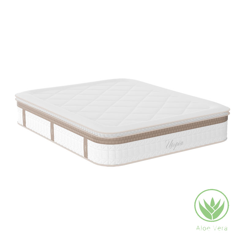 Στρώμα Utopia pakoworld pocket spring με ανώστρωμα aloe vera 30-32cm 140x200εκ 1