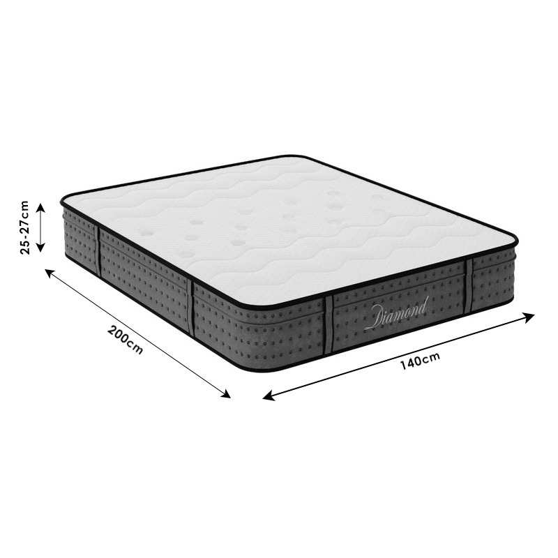 Στρώμα Diamond pakoworld pocket spring+ gel memory foam 25-27cm 140x200εκ 6