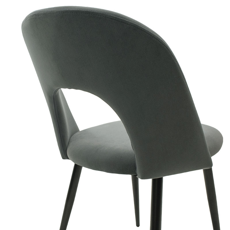 Καρέκλα Jonah pakoworld βελούδο ανθρακί-μαύρο πόδι 6