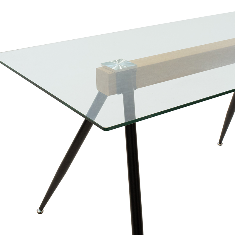 Τραπέζι Astrid pakoworld γυάλινο 10χιλ - πόδι μαύρο 140x80x75εκ 4