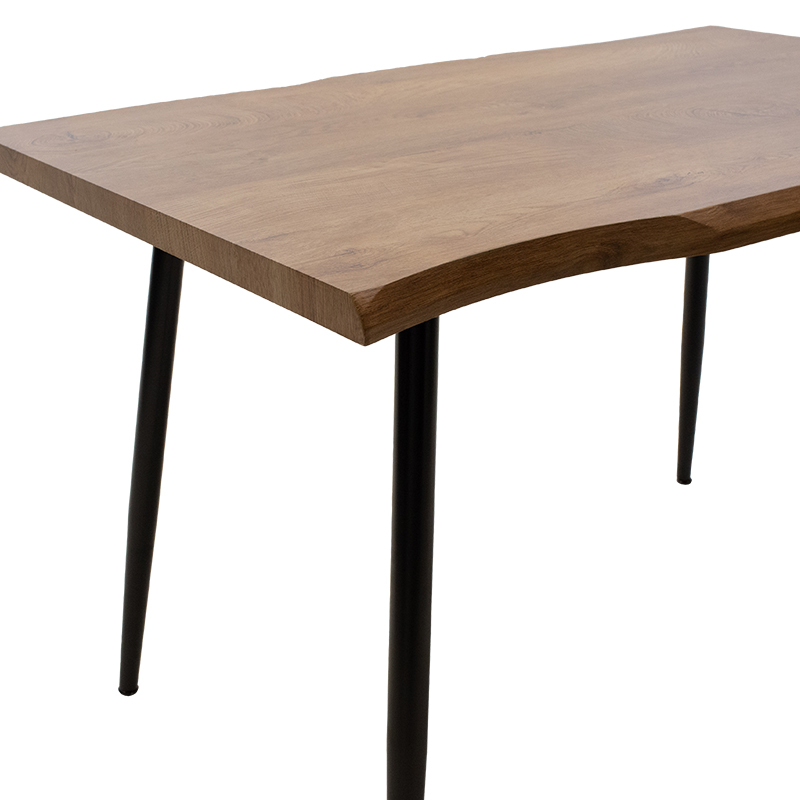 Τραπέζι Neve pakoworld MDF καρυδί-πόδι μεταλλικό μαύρο 120x80x75εκ 4