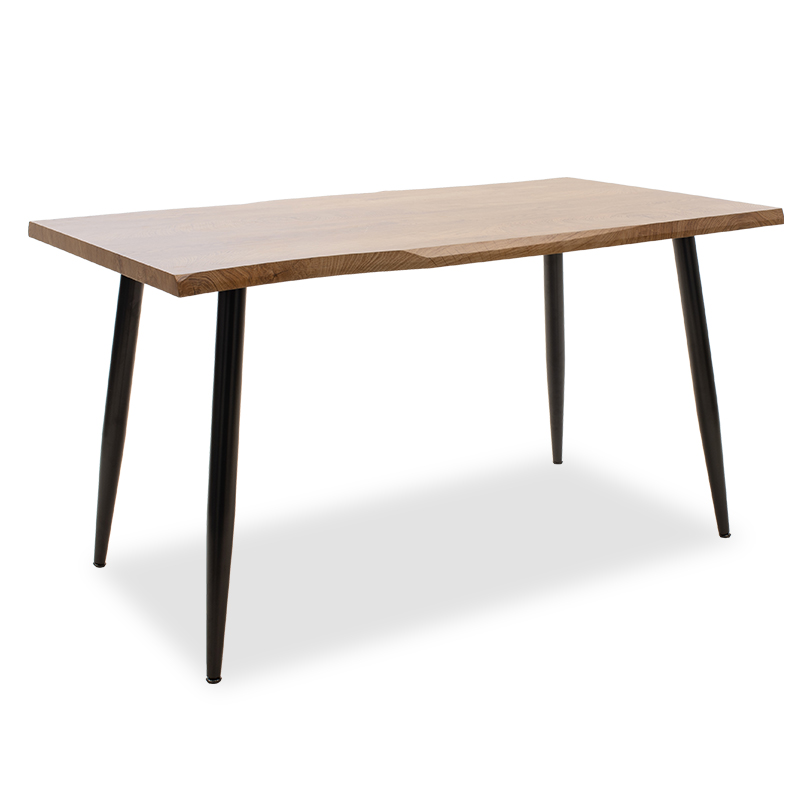 Τραπέζι Neve pakoworld MDF καρυδί-πόδι μεταλλικό μαύρο 140x80x75εκ 2