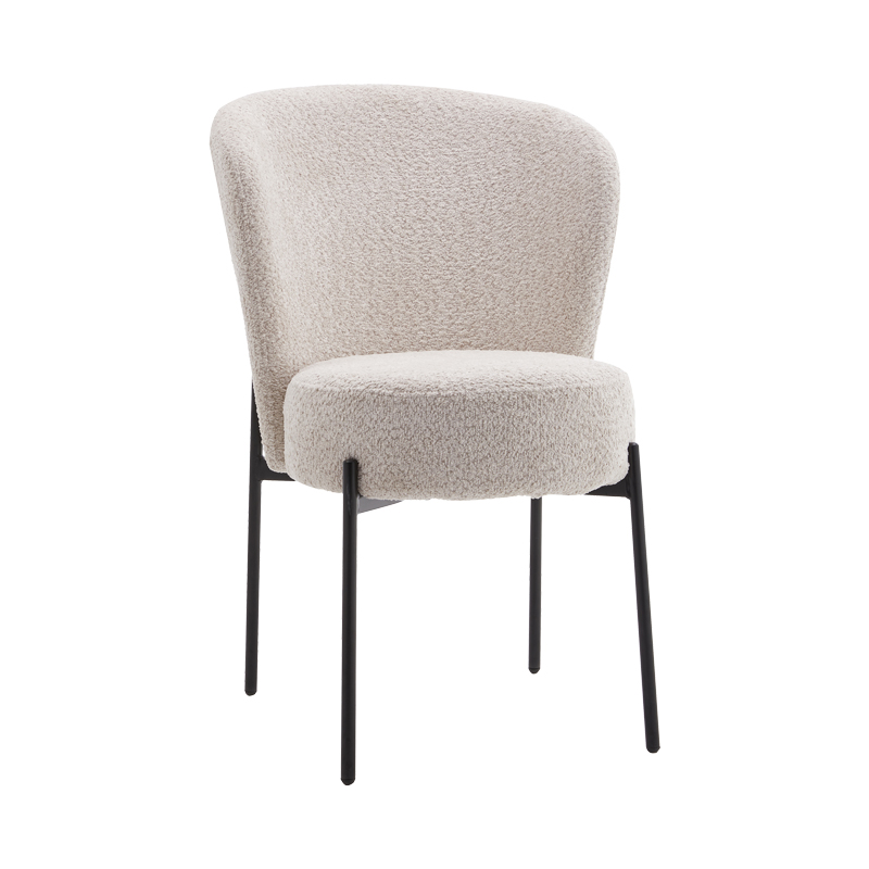 Καρέκλα Houlian pakoworld εκρού ύφασμα-πόδι μαύρο μέταλλο 44x66x89εκ 1