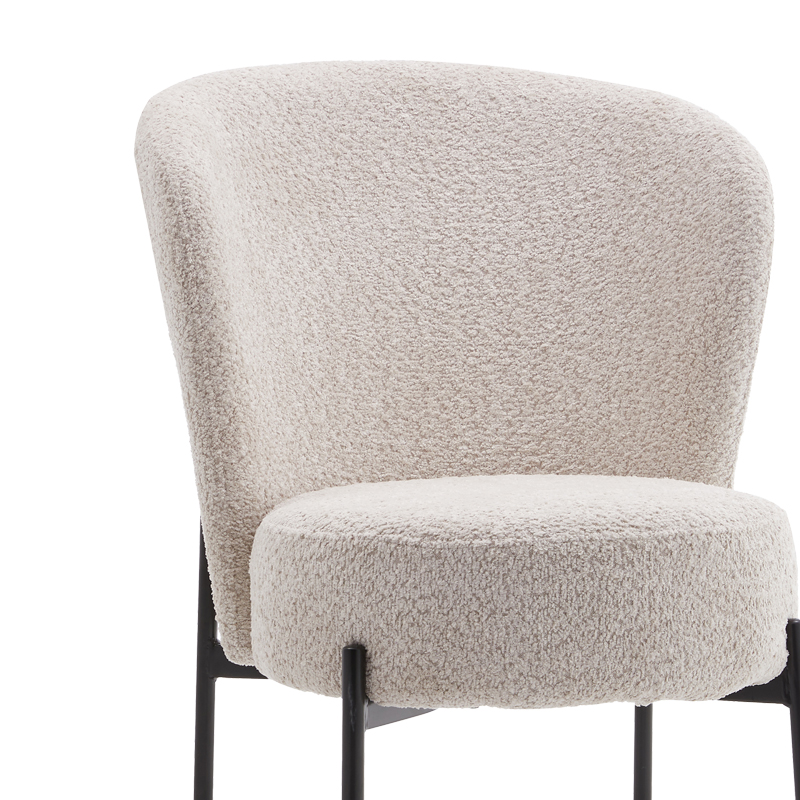 Καρέκλα Houlian pakoworld εκρού ύφασμα-πόδι μαύρο μέταλλο 44x66x89εκ 2