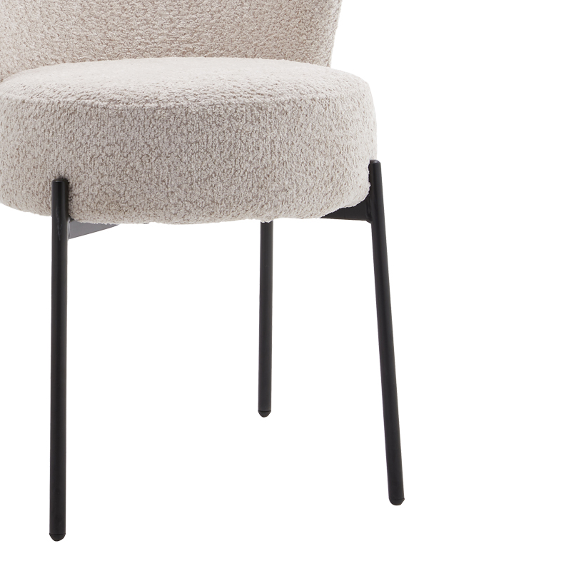 Καρέκλα Houlian pakoworld εκρού ύφασμα-πόδι μαύρο μέταλλο 44x66x89εκ 3