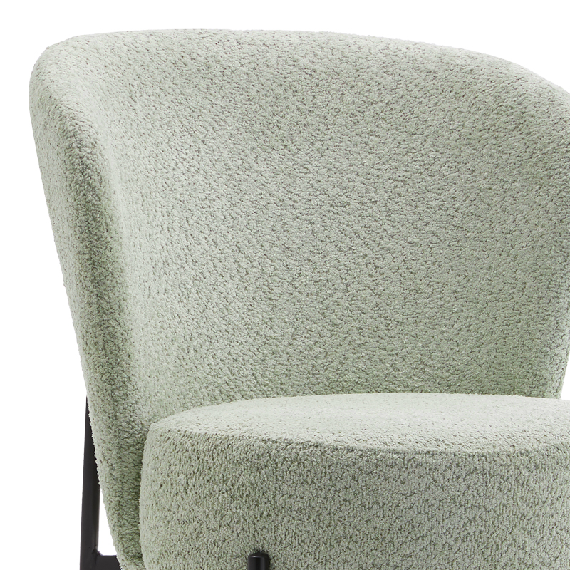 Καρέκλα Houlian pakoworld μέντα ύφασμα-πόδι μαύρο μέταλλο 44x66x89εκ 2