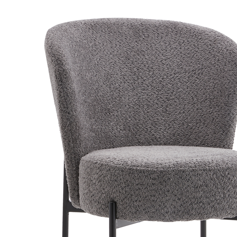 Καρέκλα Houlian pakoworld γκρι ύφασμα-πόδι μαύρο μέταλλο 44x66x89εκ 2