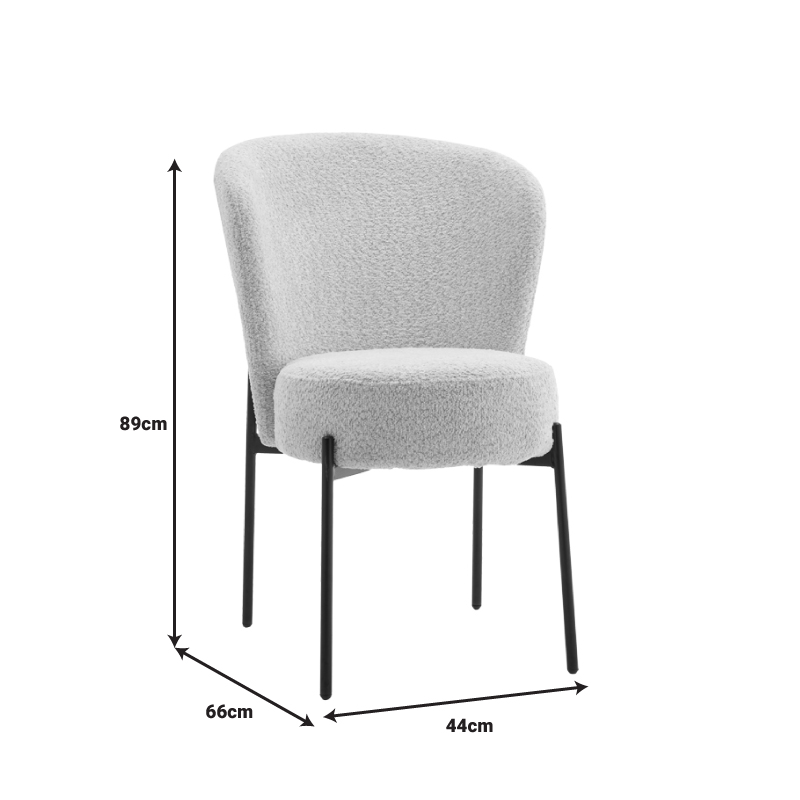 Καρέκλα Houlian pakoworld γκρι ύφασμα-πόδι μαύρο μέταλλο 44x66x89εκ 4