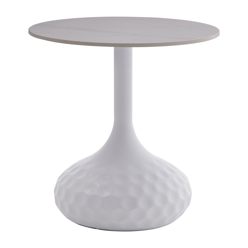 Βοηθητικό τραπέζι Fabron Inart λευκό sintered stone Φ50x52εκ 2
