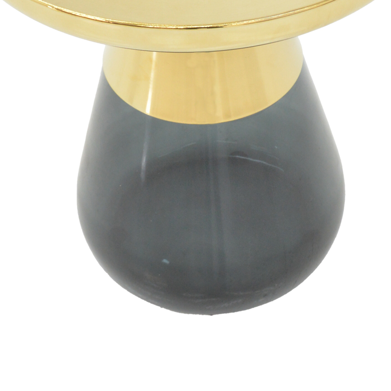 Βοηθητικό τραπέζι Kunlo Inart χρυσό χρώμιο-μαύρο γυαλί Φ50x53.5εκ 5