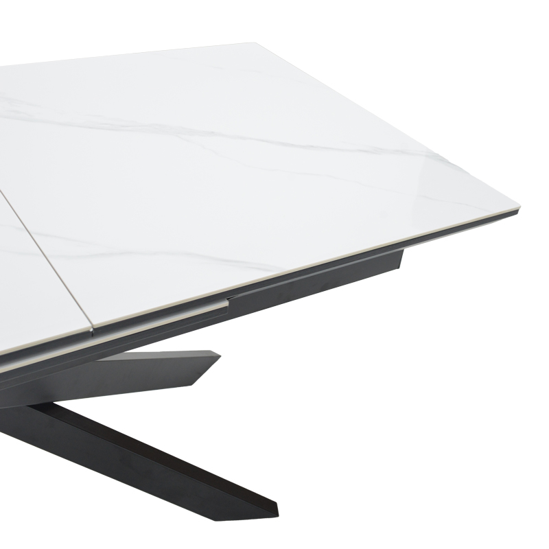 Τραπέζι Rogemi pakoworld sintered stone -γκρι mdf-μαύρο μέταλλο 160-200x90x75εκ 6