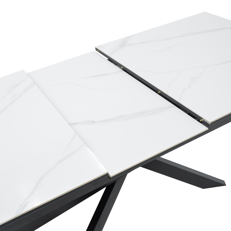 Τραπέζι Rogemi pakoworld sintered stone -γκρι mdf-μαύρο μέταλλο 160-200x90x75εκ 7