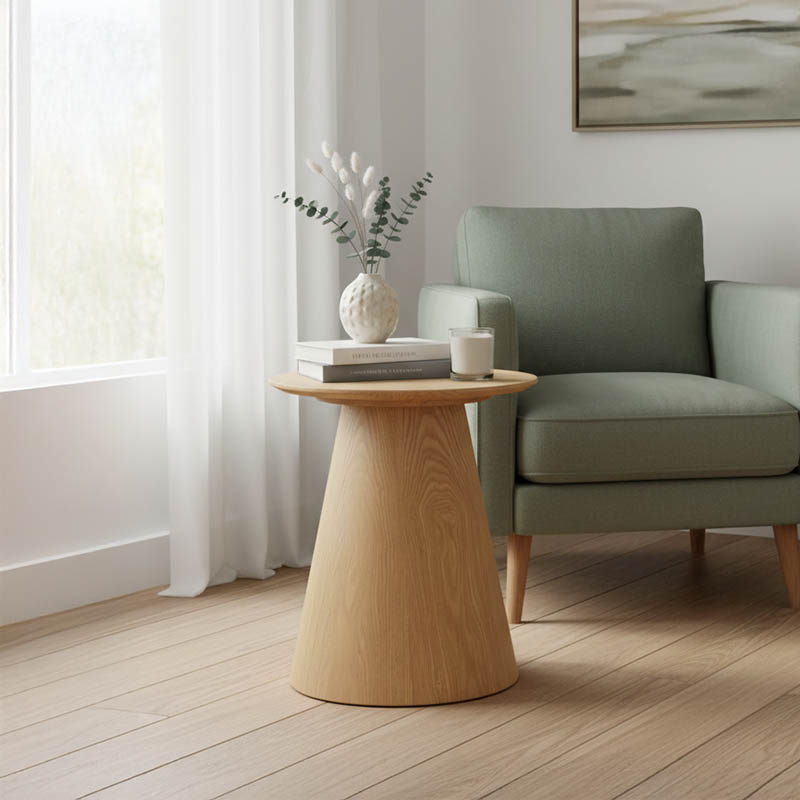 Βοηθητικό τραπέζι Kayano pakoworld mdf σε φυσική απόχρωση Φ45x50εκ 1