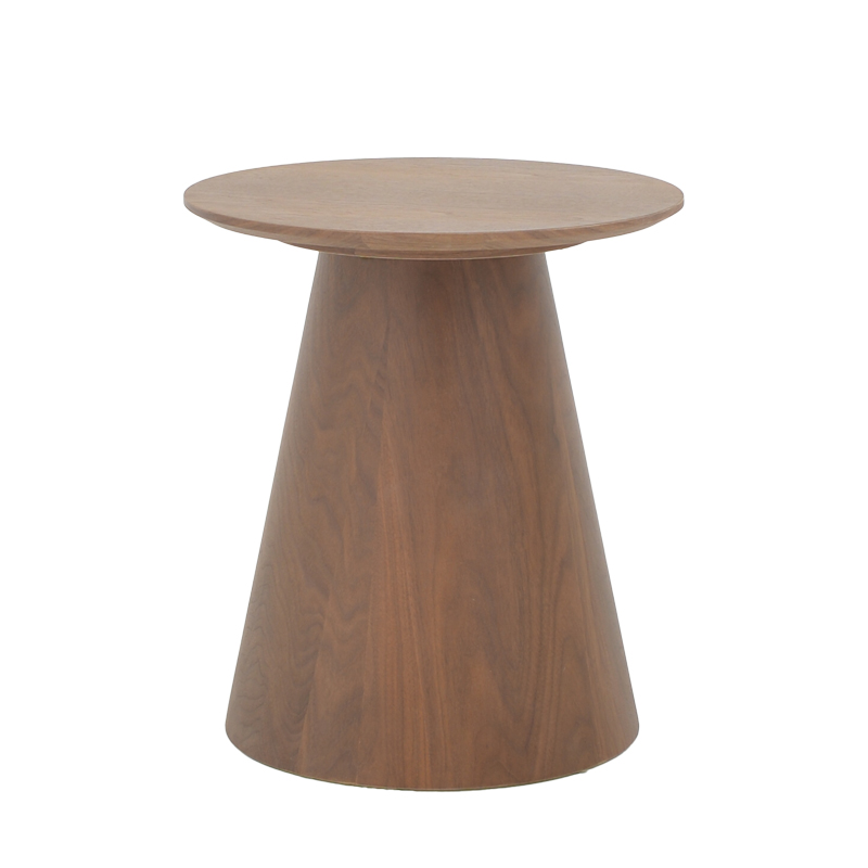 Βοηθητικό τραπέζι Kayano pakoworld καρυδί mdf Φ45x50εκ 2