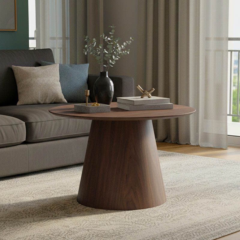 Τραπέζι σαλονιού Kayano pakoworld καρυδί mdf Φ60x40εκ 1