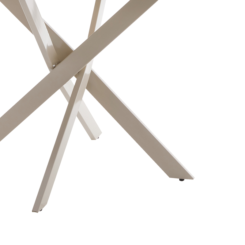 Τραπέζι Dammero pakoworld mdf κρεμ απόχρωση με πόδι κρεμ μέταλλο Φ100x75εκ 3