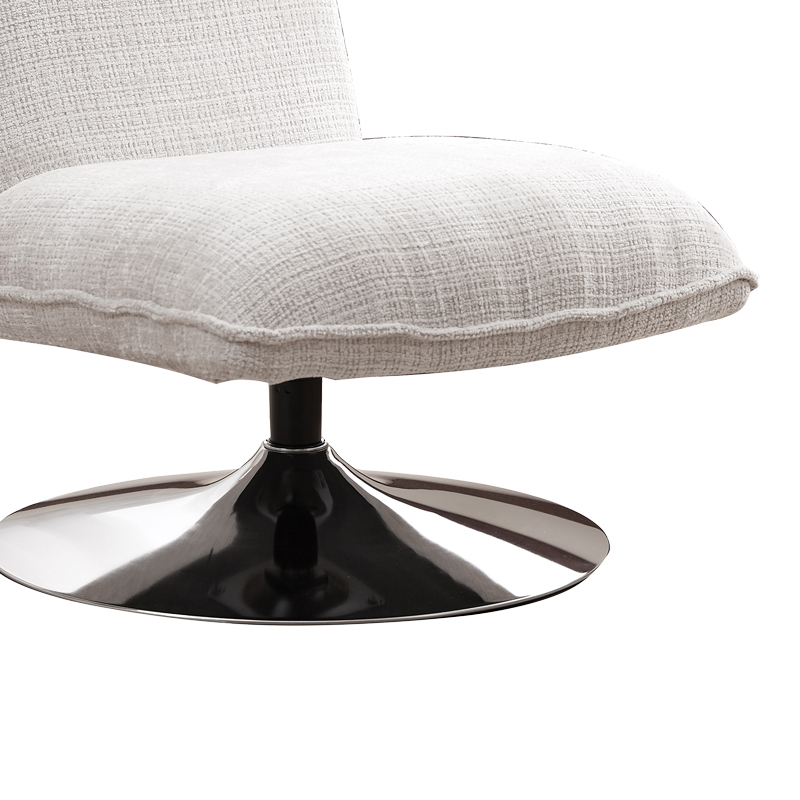 Πολυθρόνα Remona pakoworld περιστρεφόμενη κρεμ ύφασμα-πόδι χρωμίου 63x80x80εκ 7