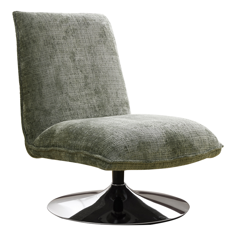 Καρέκλα Remona pakoworld περιστρεφόμενη πράσινο ύφασμα-πόδι χρωμίου 63x80x80εκ 1