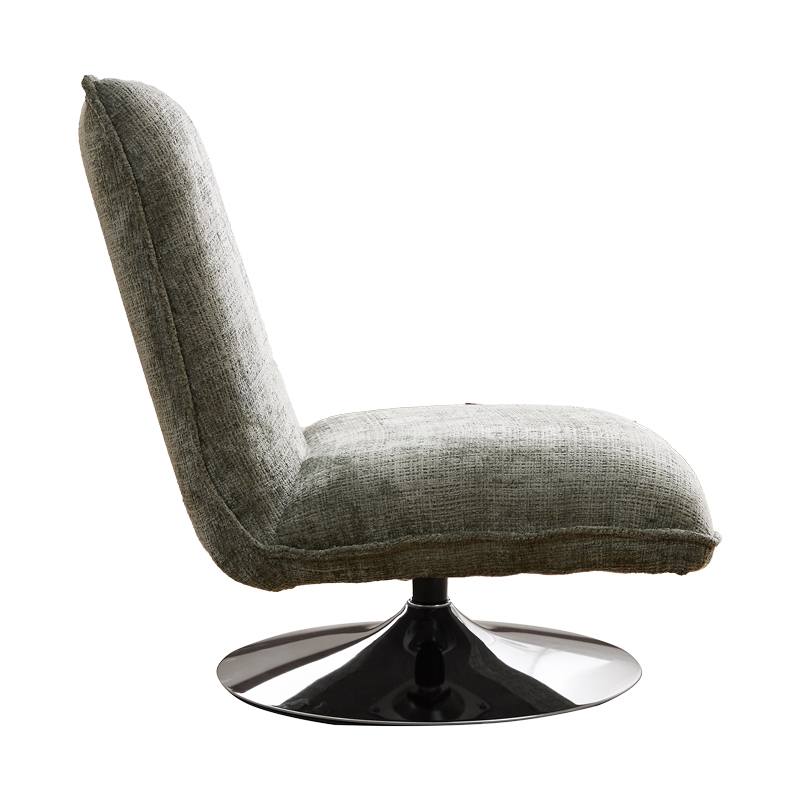 Καρέκλα Remona pakoworld περιστρεφόμενη πράσινο ύφασμα-πόδι χρωμίου 63x80x80εκ 4