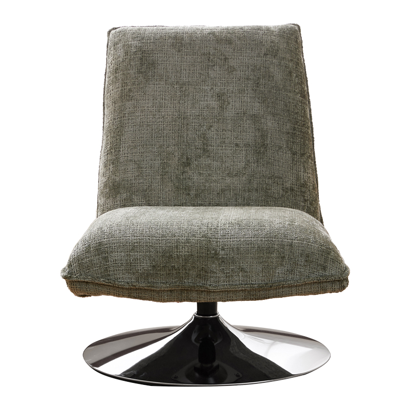 Καρέκλα Remona pakoworld περιστρεφόμενη πράσινο ύφασμα-πόδι χρωμίου 63x80x80εκ 5