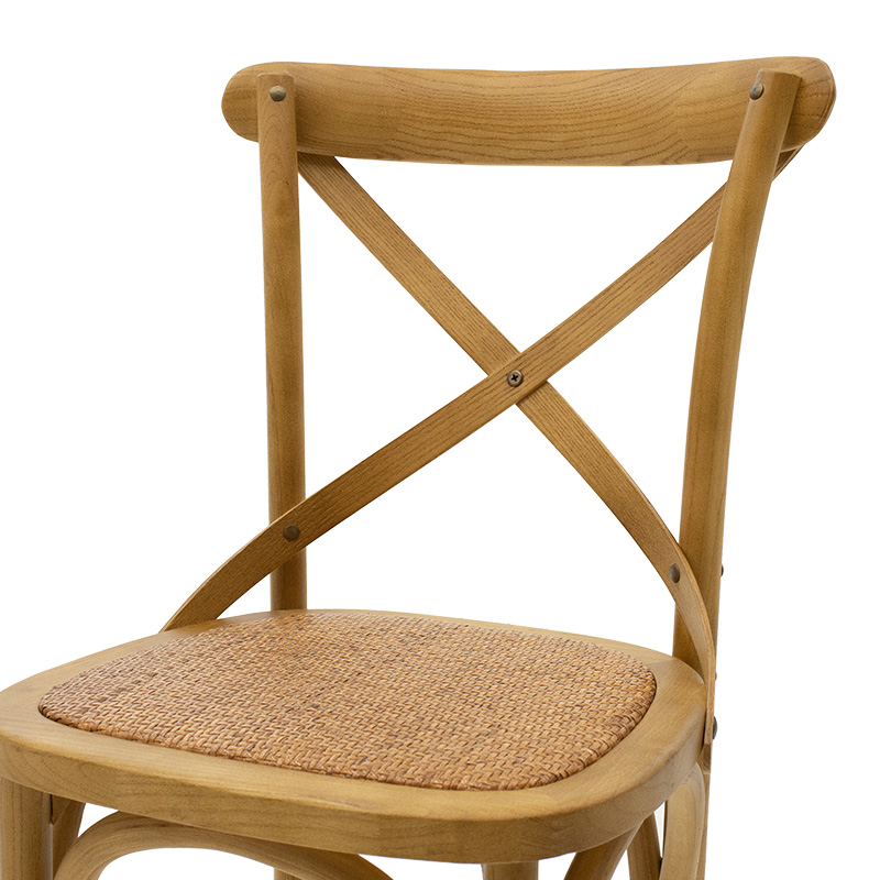 Σκαμπό μπαρ Reid pakoworld ξύλο sonoma-έδρα καφέ rattan 5