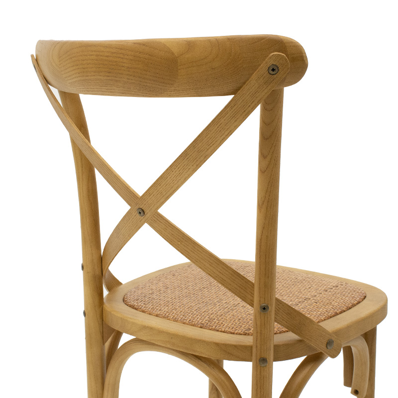 Σκαμπό μπαρ Reid pakoworld ξύλο sonoma-έδρα καφέ rattan 7