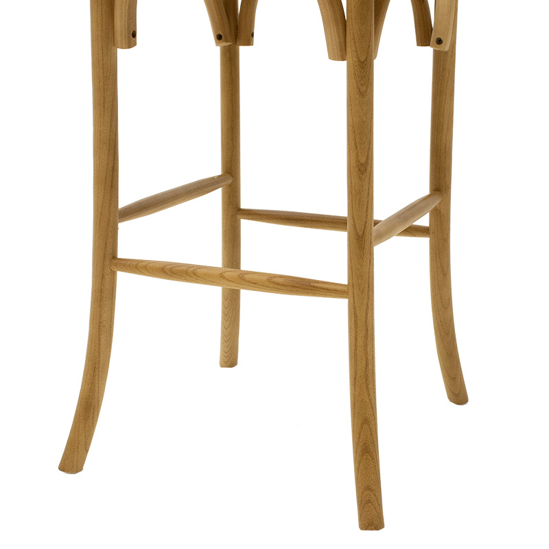 Σκαμπό μπαρ Reid pakoworld ξύλο sonoma-έδρα καφέ rattan 8