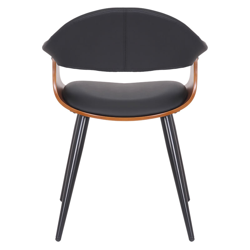 Πολυθρόνα Austen pakoworld PU μαύρο-πόδι καρυδί 4