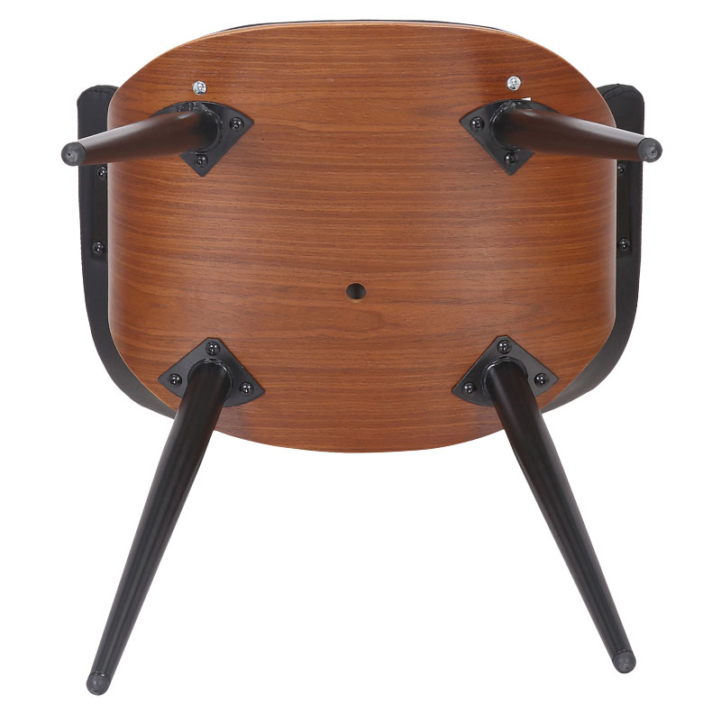 Πολυθρόνα Austen pakoworld PU μαύρο-πόδι καρυδί 5