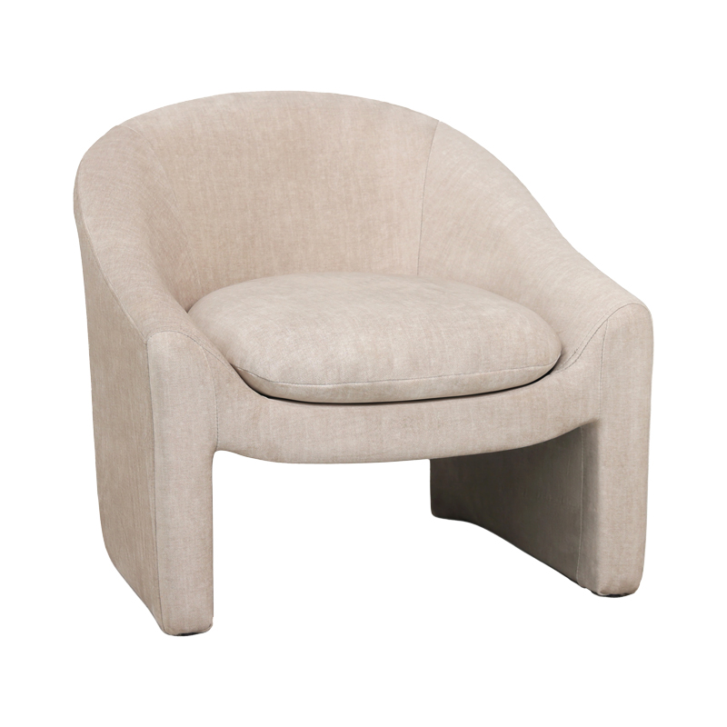 Πολυθρόνα Berza pakoworld κρεμ ύφασμα 76x76x71εκ 1