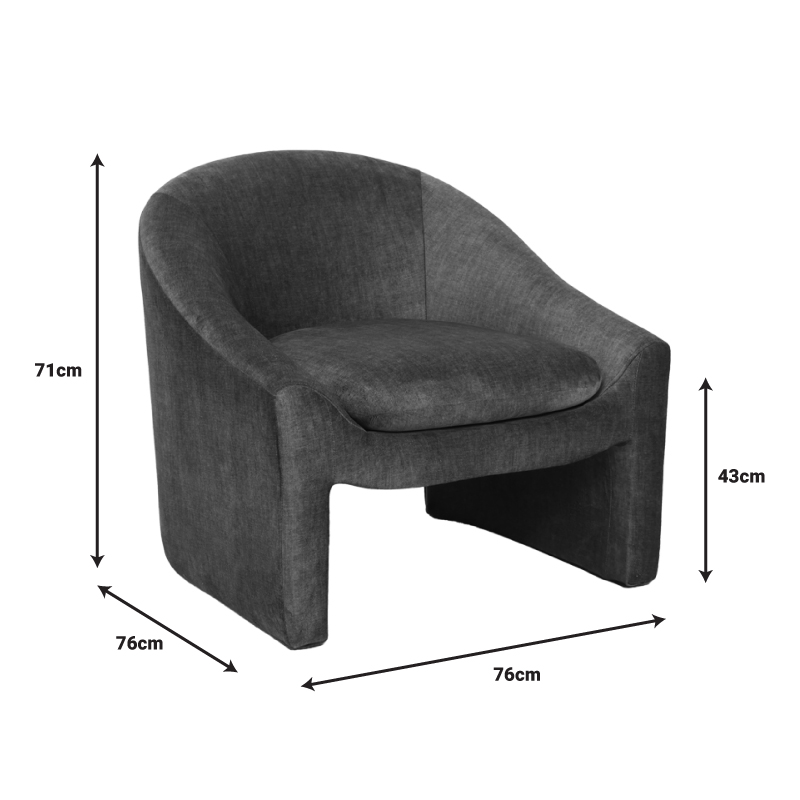 Πολυθρόνα Berza pakoworld κρεμ ύφασμα 76x76x71εκ 5