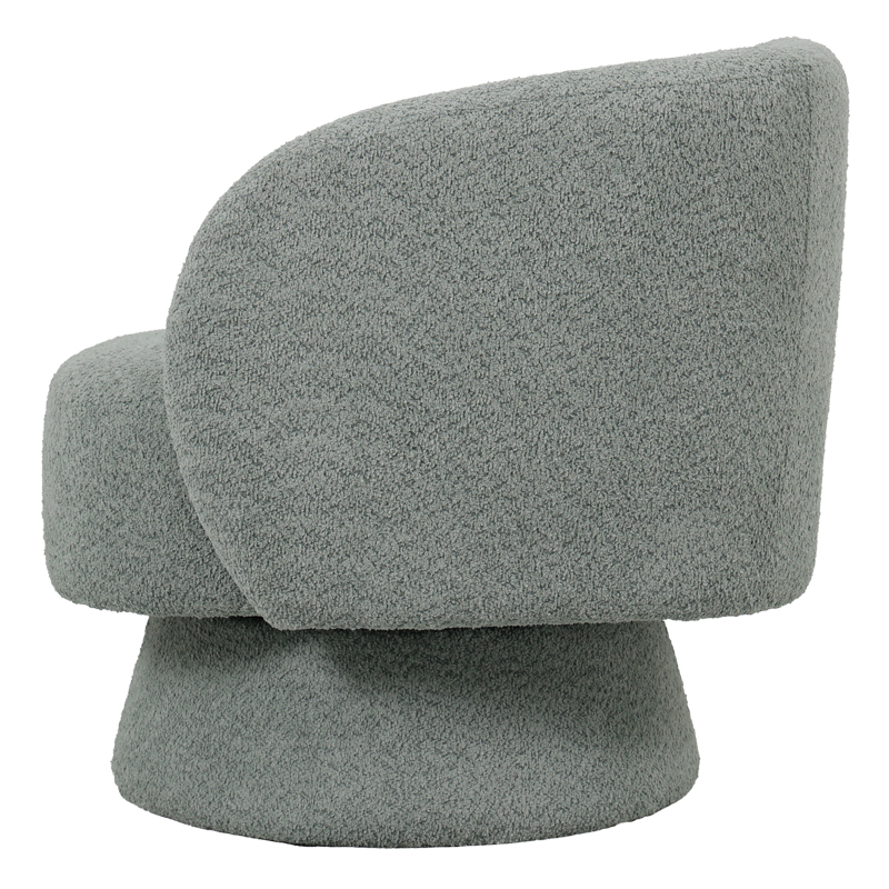 Πολυθρόνα περιστρεφόμενη Kreslo pakoworld μπουκλέ ύφασμα σε φυστικί απόχρωση 78x81x77εκ 5