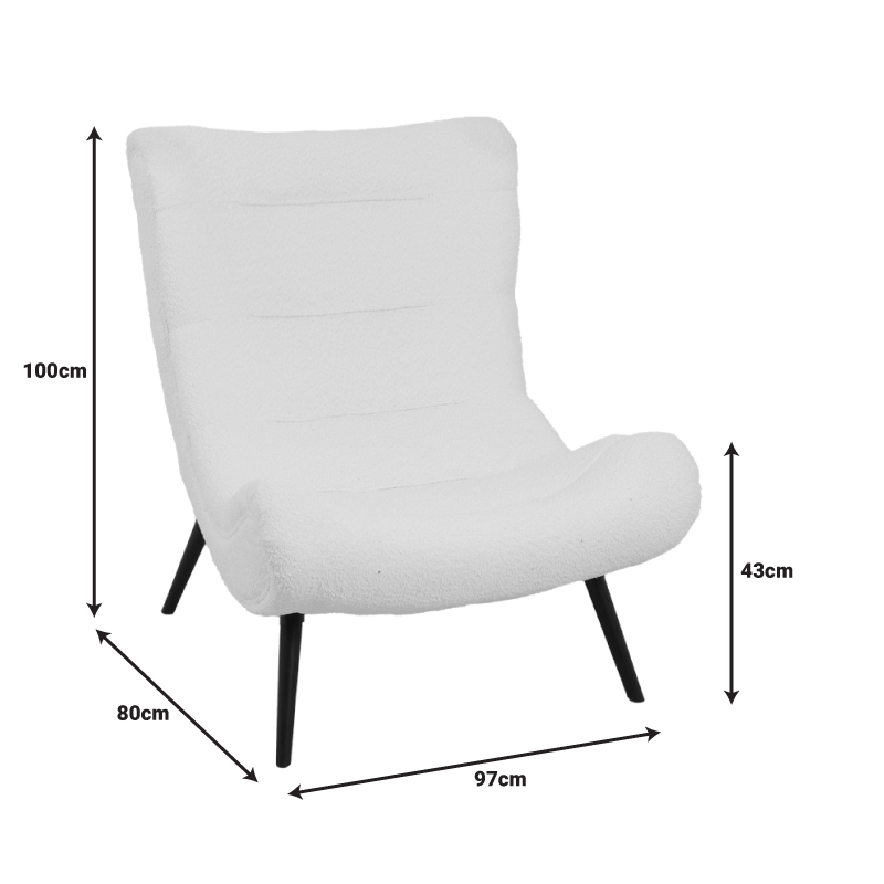 Πολυθρόνα-μπερζέρα Silla pakoworld μπουκλέ ύφασμα σε μπεζ απόχρωση 97x80x100εκ 7