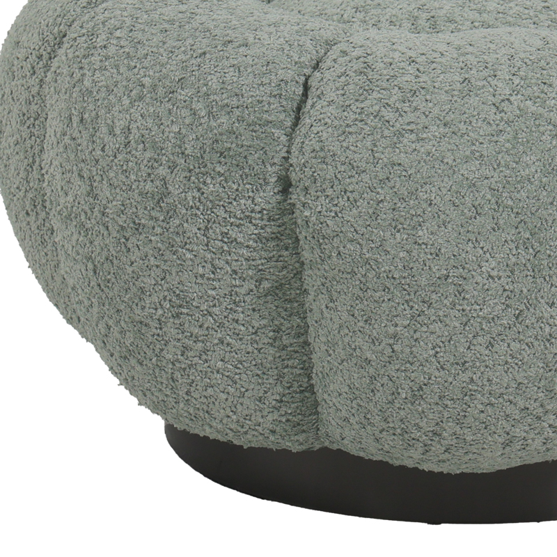 Σκαμπό Nester pakoworld μπουκλέ ύφασμα σε φυστικί απόχρωση Φ60x31εκ 3