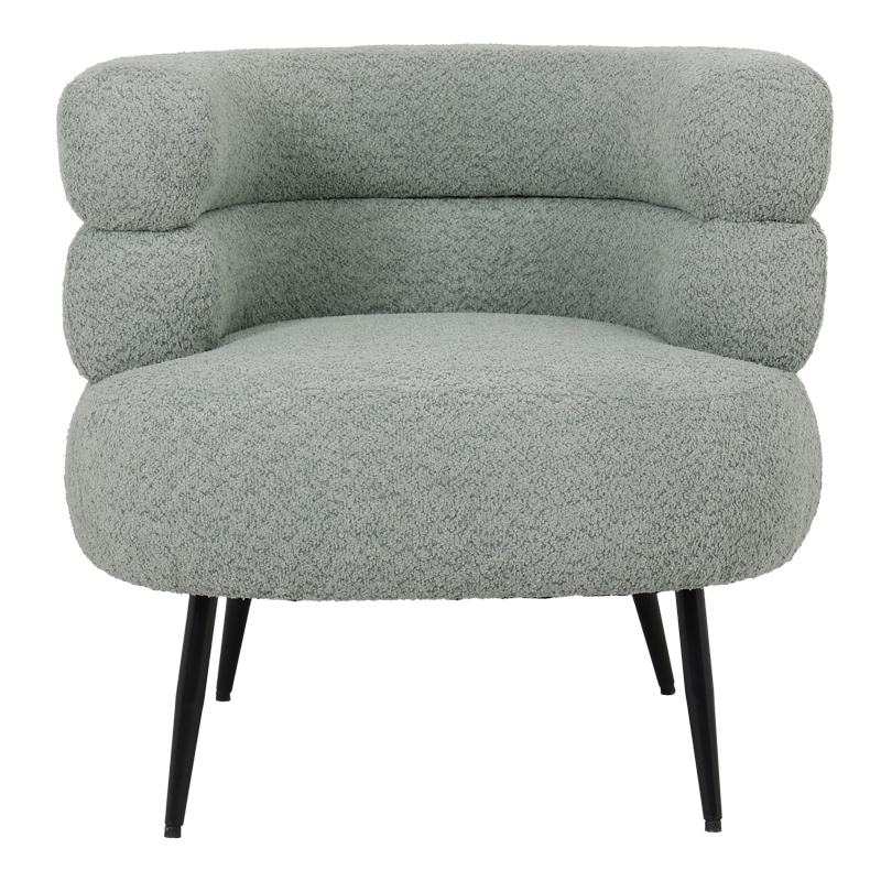 Πολυθρόνα Foleja pakoworld μπουκλέ ύφασμα σε φυστικί απόχρωση με μαύρα μεταλλικά πόδια 76x75x72εκ 4