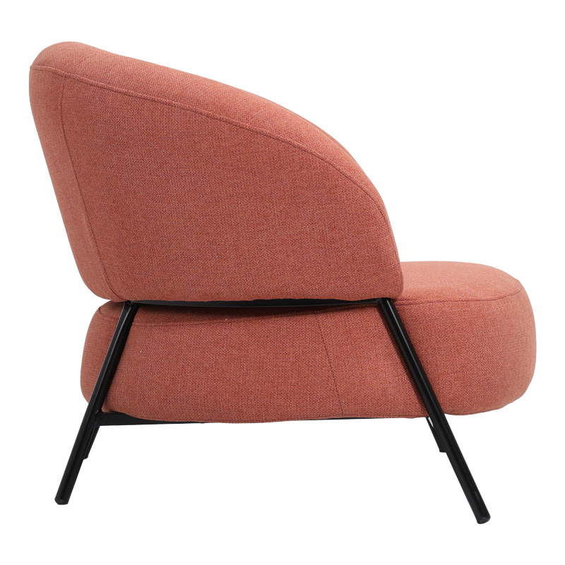 Πολυθρόνα Jennie pakoworld ύφασμα σε κεραμιδι απόχρωση με μαύρα μεταλλικά πόδια 84x84x71,5εκ 2