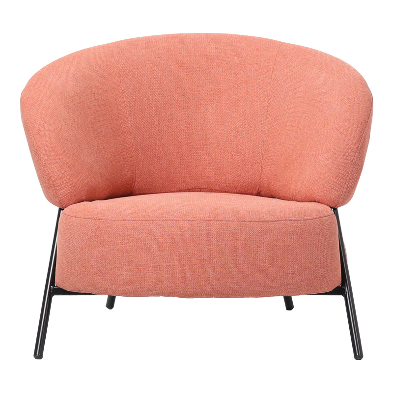 Πολυθρόνα Jennie pakoworld ύφασμα σε κεραμιδι απόχρωση με μαύρα μεταλλικά πόδια 84x84x71,5εκ 3